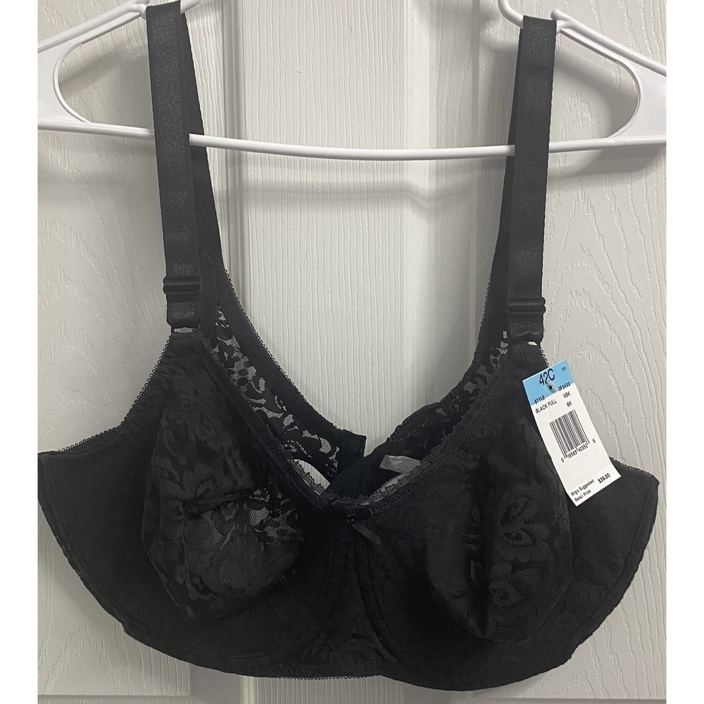 Baliโ Women's Black Bra Underwire Lace Cool Comfort Full Coverage Sz 42C NWT